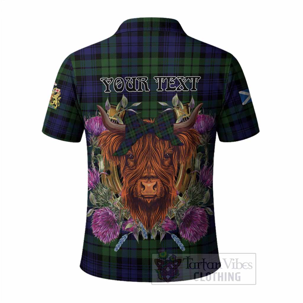 Bannatyne Tartan Polo Shirt Scottish Thistle Heilan Coo