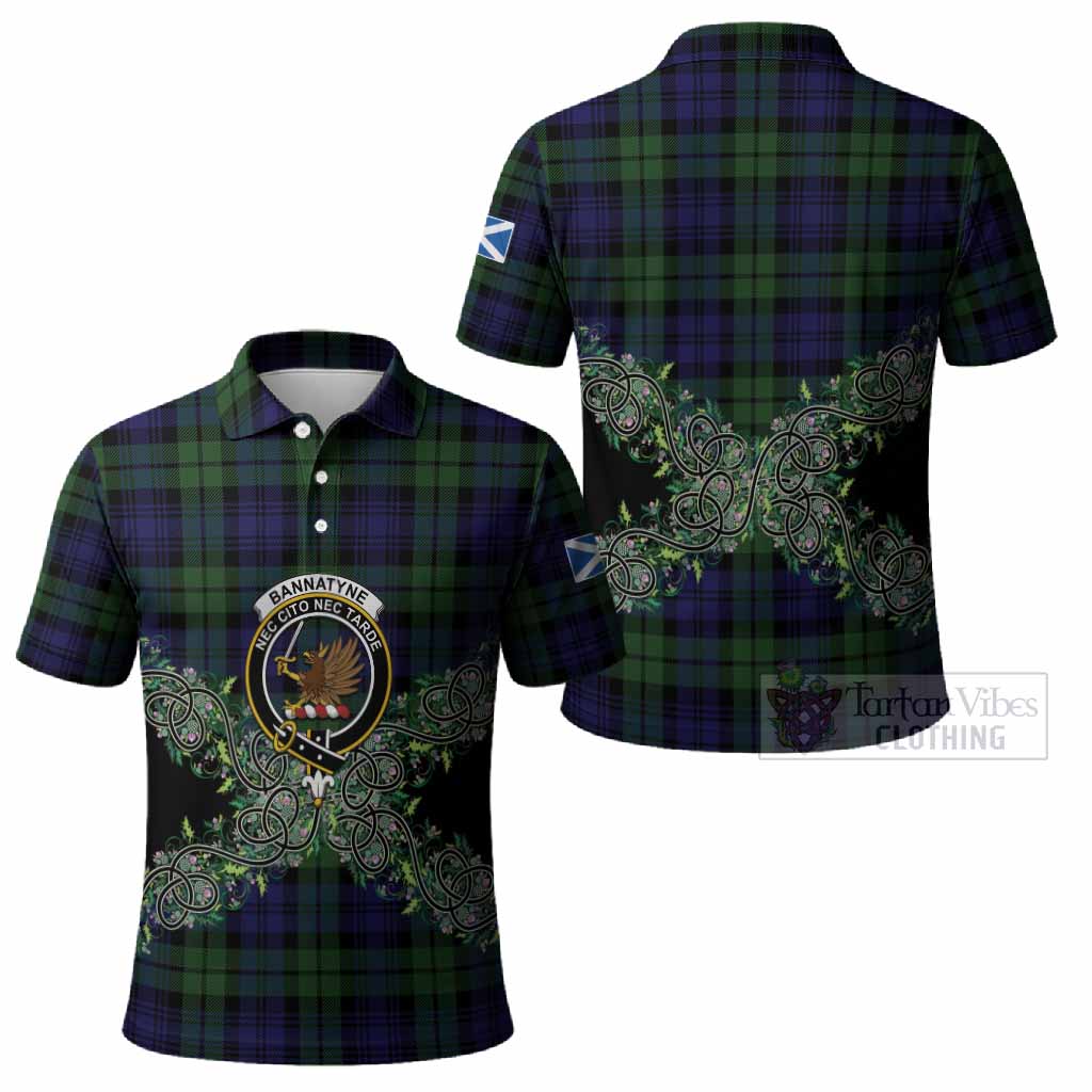 Bannatyne Tartan Polo Shirt Thistle Scottish Spirit