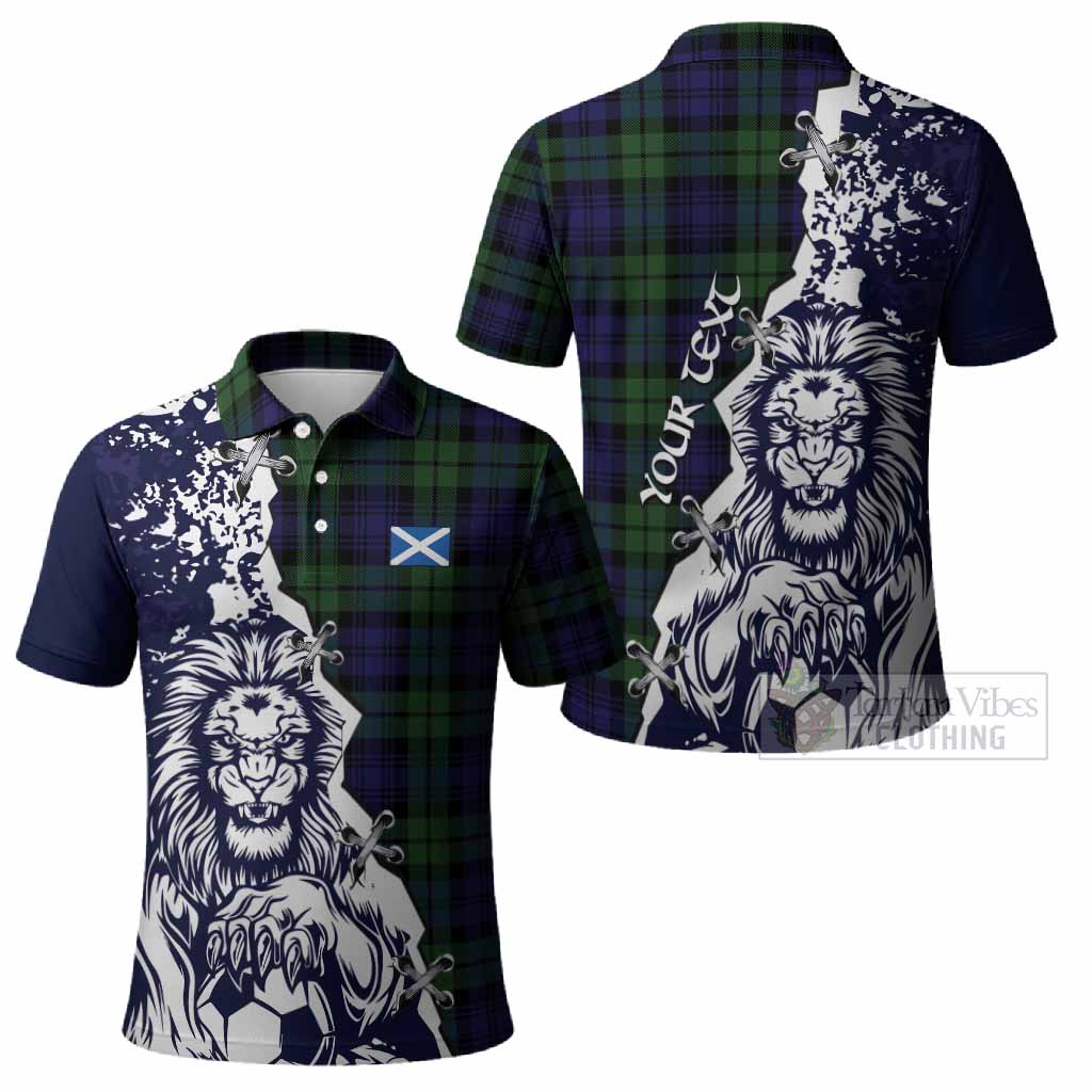 Bannatyne Tartan Scottish Polo Shirt Angry Lion With Soccer Ball Style
