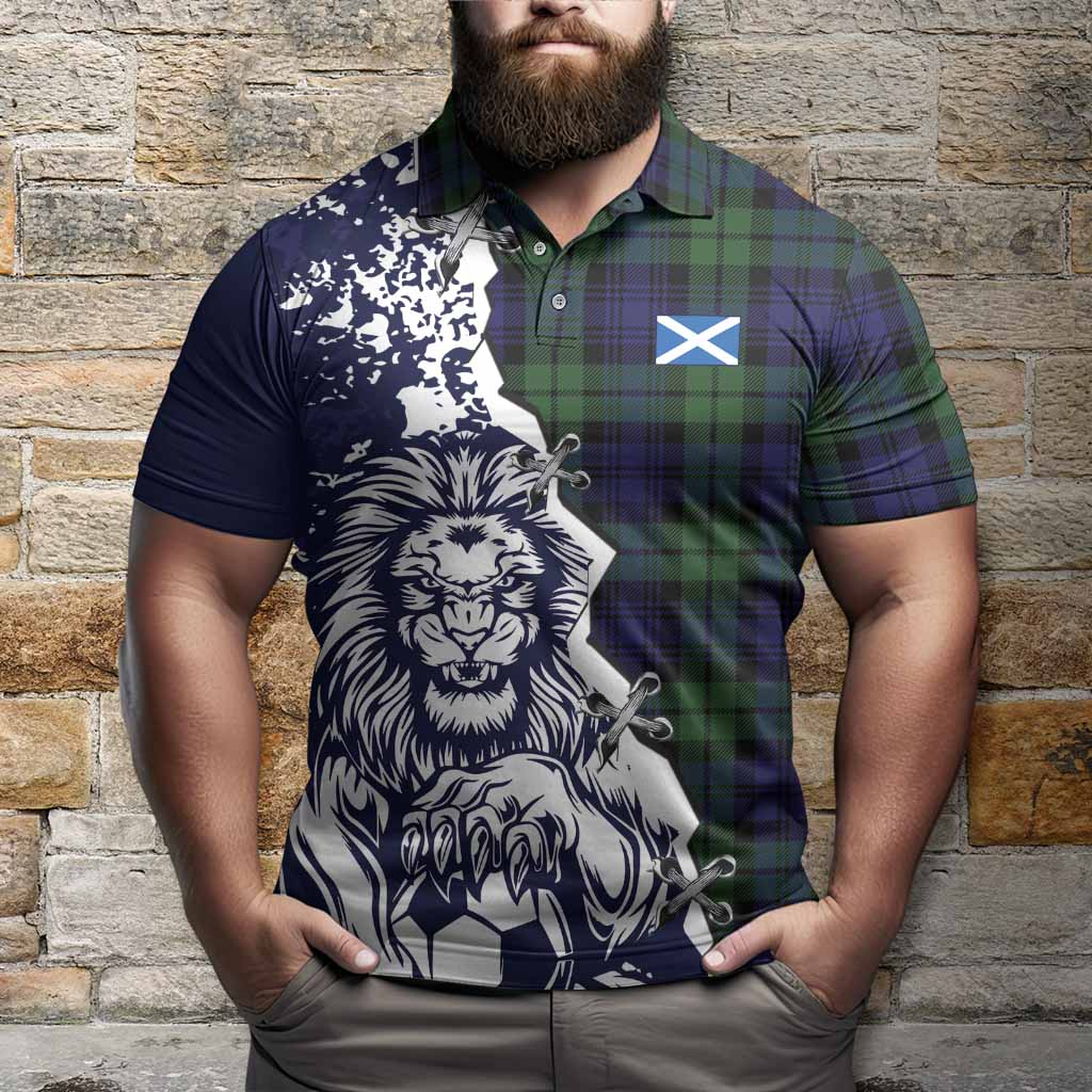 Bannatyne Tartan Scottish Polo Shirt Angry Lion With Soccer Ball Style