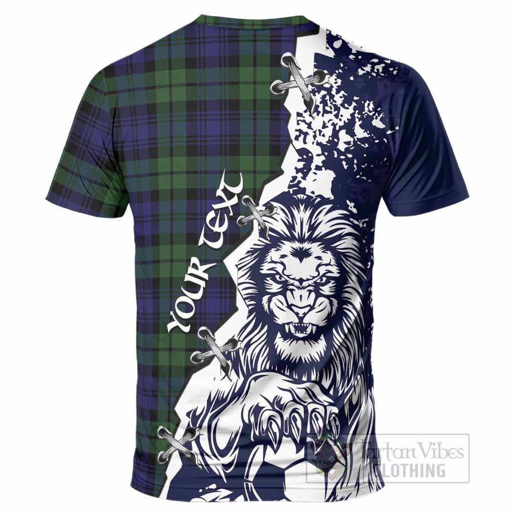 Bannatyne Tartan Scottish T-Shirt Angry Lion With Soccer Ball Style