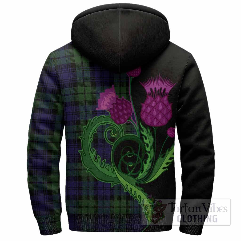 Bannatyne Tartan Sherpa Hoodie Traditional Scottish Thistle