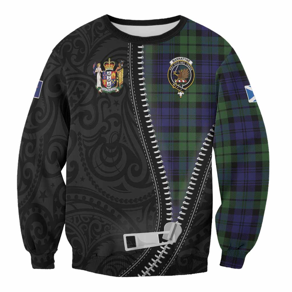 Bannatyne Tartan Sweatshirt New Zealand Pattern Unique Zipper Stylized