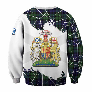 Bannatyne Tartan Sweatshirt with Family Crest and Lion Rampant Grunge Style
