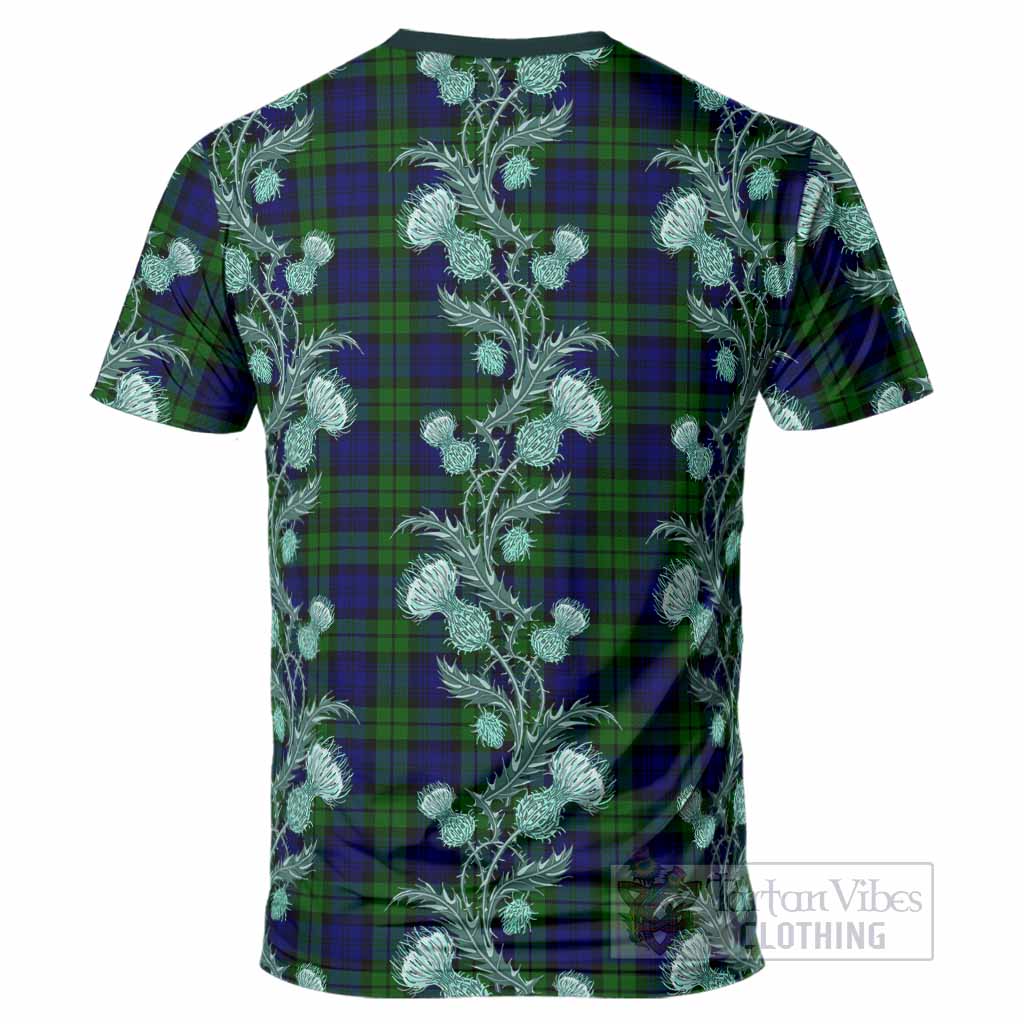 Bannatyne Tartan T-Shirt Seamless Scottish Thistle Flowers