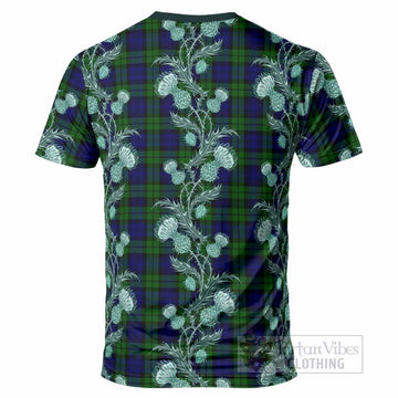 Bannatyne Tartan T-Shirt Seamless Scottish Thistle Flowers