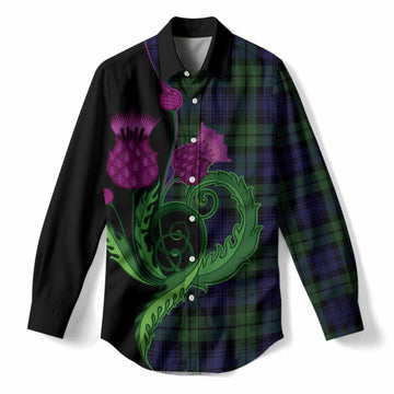 Bannatyne Tartan Women Casual Shirt Traditional Scottish Thistle