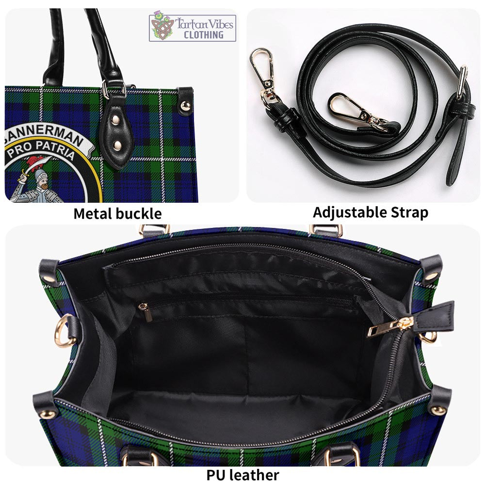 Bannerman Tartan Luxury Leather Handbags with Family Crest - Tartan Vibes Clothing