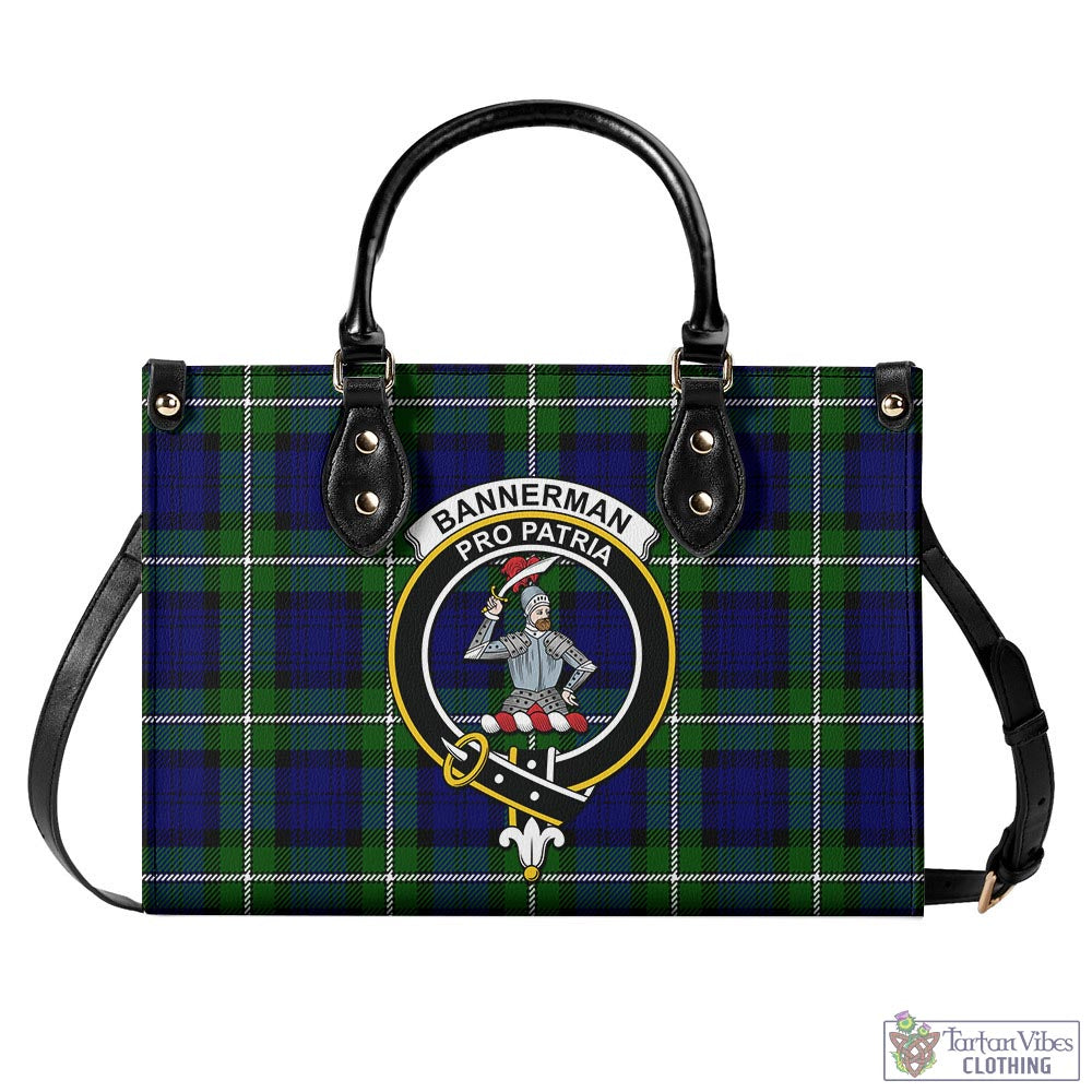 Bannerman Tartan Luxury Leather Handbags with Family Crest - Tartan Vibes Clothing