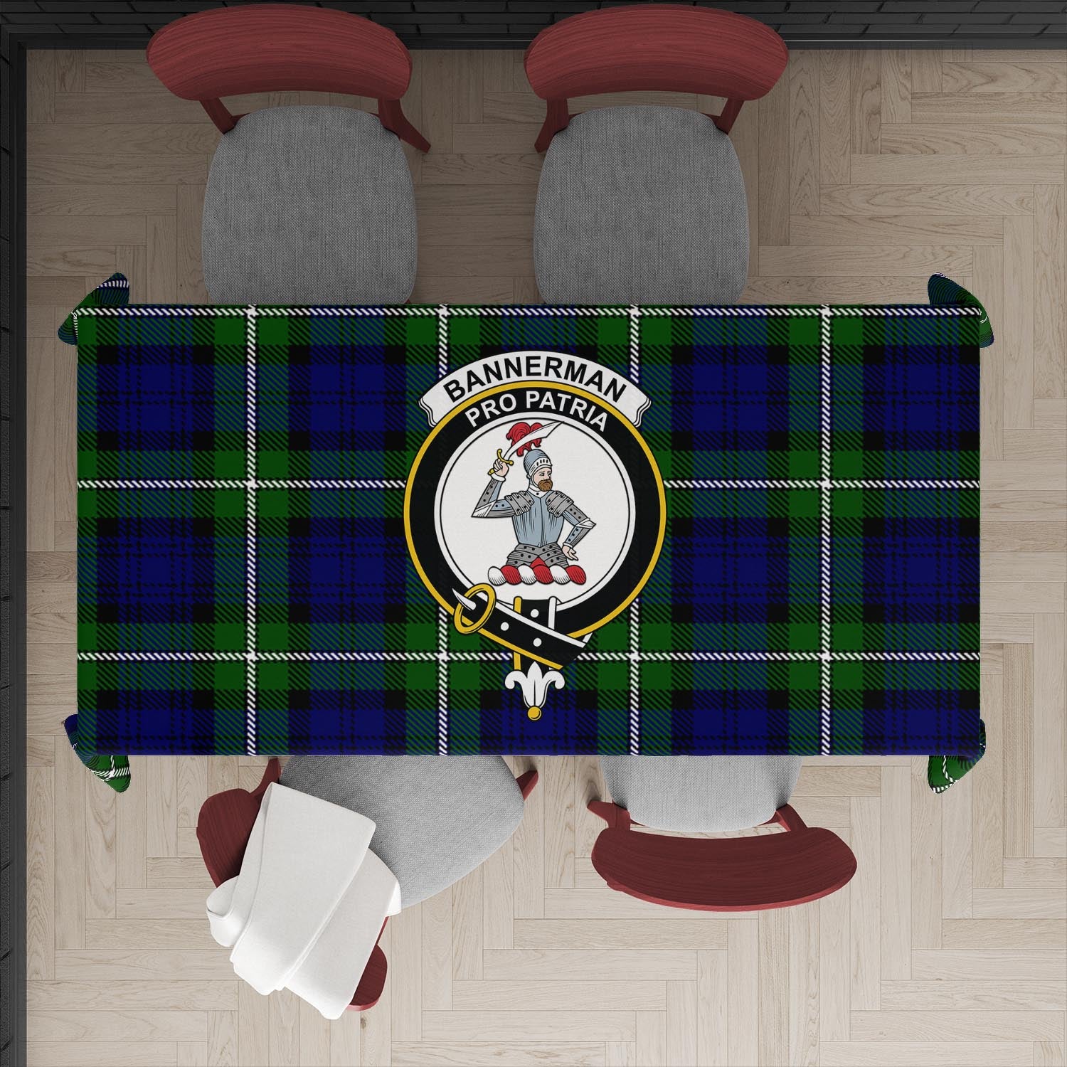 Bannerman Tartan Tablecloth with Family Crest XL 57.1"x70.9"(145x180cm) - Tartan Vibes Clothing