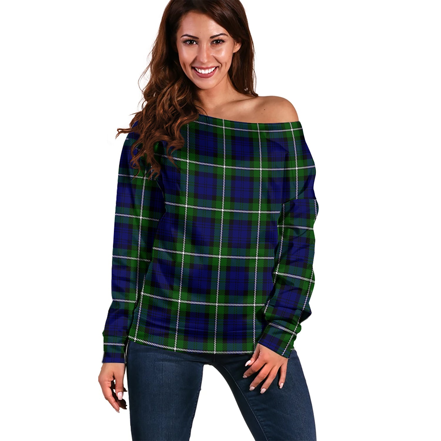 Bannerman Tartan Off Shoulder Women Sweater Women - Tartan Vibes Clothing