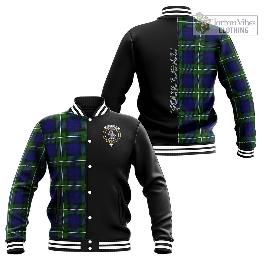 Bannerman Tartan Baseball Jacket with Family Crest and Half Of Me Style Unisex - Tartan Vibes Clothing