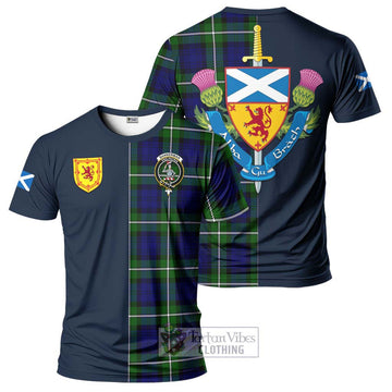Bannerman Tartan T-Shirt Alba with Scottish Lion Royal Arm Half Style Kid's Shirt - Tartan Vibes Clothing