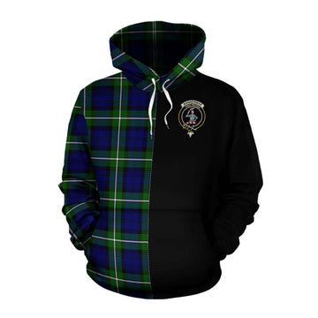 Bannerman Tartan Cotton Hoodie with Family Crest and Half Of Me Style Pullover Hoodie XS - Tartan Vibes Clothing