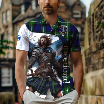 Bannerman Crest Tartan Hawaiian Shirt Inspired by the Freedom of Scottish Warrior Kid - Tartan Vibes Clothing
