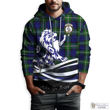 Bannerman Tartan Hoodie with Alba Gu Brath Regal Lion Emblem Zip Hoodie - Tartan Vibes Clothing