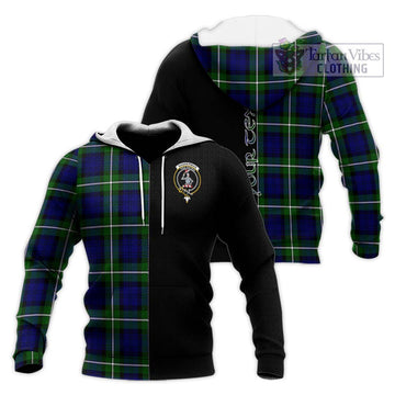 Bannerman Tartan Knitted Hoodie with Family Crest and Half Of Me Style Unisex Knitted Pullover Hoodie - Tartan Vibes Clothing