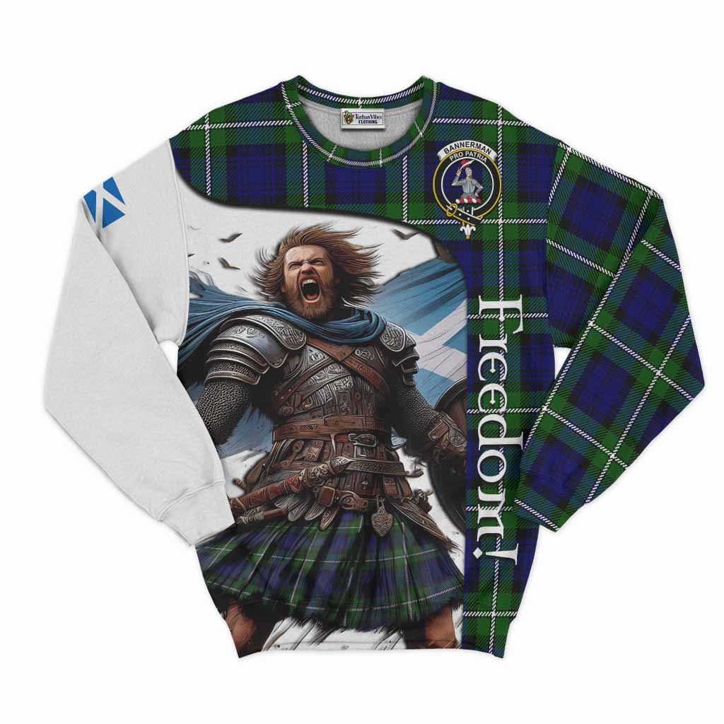 Bannerman Crest Tartan Sweatshirt Inspired by the Freedom of Scottish Warrior Unisex - Tartan Vibes Clothing