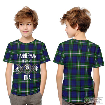 Bannerman Tartan Kid T-Shirt with Family Crest DNA In Me Style Youth XL Size14 - Tartan Vibes Clothing