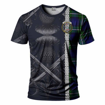 Bannerman Tartan T-Shirt with Family Crest Cross Sword Thistle Celtic Vibes Kid's Shirt - Tartan Vibes Clothing