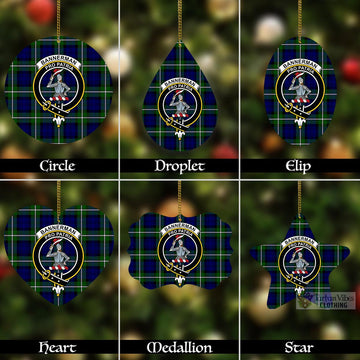 Bannerman Tartan Christmas Aluminium Ornament with Family Crest Aluminium - Tartan Vibes Clothing