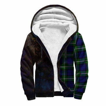 Bannerman Tartan Family Crest Sherpa Hoodie Alba Gu Brath Be Brave Lion Ancient Style Unisex S - Tartan Vibes Clothing