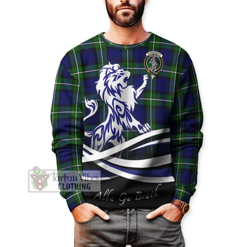 Bannerman Tartan Sweatshirt with Alba Gu Brath Regal Lion Emblem Unisex - Tartan Vibes Clothing