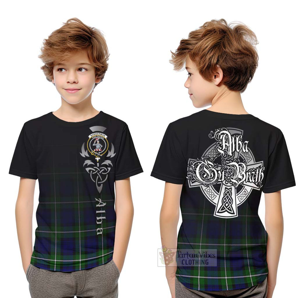 Bannerman Tartan Kid T-Shirt Featuring Alba Gu Brath Family Crest Celtic Inspired Youth XL Size14 - Tartan Vibes Clothing