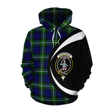 Bannerman Tartan Cotton Hoodie with Family Crest Circle Style Pullover Hoodie XS - Tartan Vibes Clothing