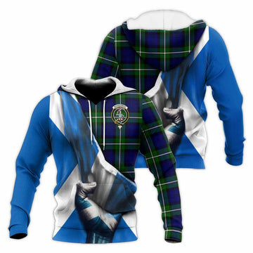 Bannerman Tartan Knitted Hoodie with Family Crest Scotland Patriotic Style Unisex Knitted Pullover Hoodie - Tartan Vibes Clothing