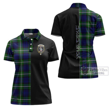 Bannerman Tartan Women's Polo Shirt with Family Crest and Half Of Me Style Women - Tartan Vibes Clothing