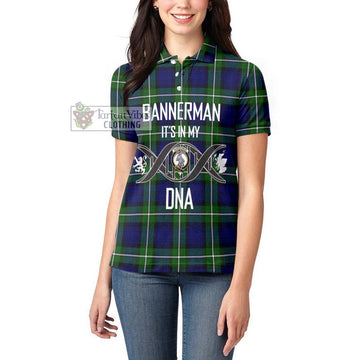 Bannerman Tartan Women's Polo Shirt with Family Crest DNA In Me Style Women - Tartan Vibes Clothing