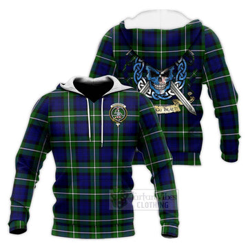 Bannerman Tartan Knitted Hoodie with Family Crest Celtic Skull Style Unisex Knitted Pullover Hoodie - Tartan Vibes Clothing