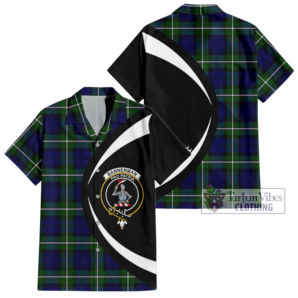 Bannerman Tartan Hawaiian Shirt with Family Crest Circle Style Kid - Tartan Vibes Clothing