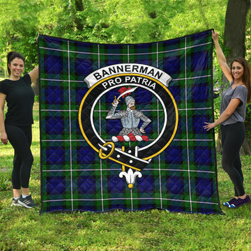Bannerman Tartan Quilt with Family Crest - Tartanvibesclothing