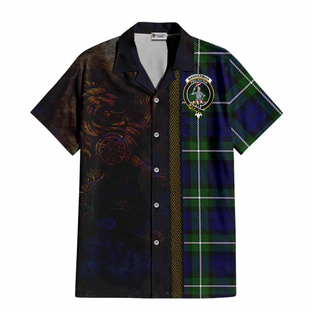 Bannerman Tartan Family Crest Hawaiian Shirt Alba Gu Brath Be Brave Lion Ancient Style Kid - Tartan Vibes Clothing