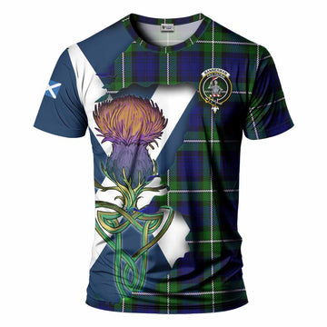 Tartan Vibes Clothing Bannerman Tartan Family Crest T-Shirt Scottish Thistle Celtic Inspired