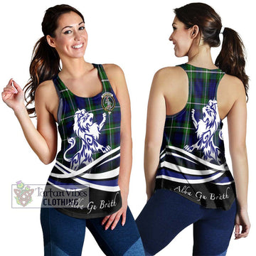 Bannerman Tartan Women's Racerback Tanks with Alba Gu Brath Regal Lion Emblem 4XL - Tartan Vibes Clothing