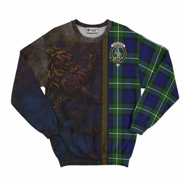 Bannerman Tartan Family Crest Sweatshirt Alba Gu Brath Be Brave Lion Ancient Style Unisex - Tartan Vibes Clothing