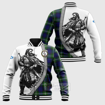 Bannerman Tartan Clan Crest Baseball Jacket with Highlander Warrior Celtic Style Unisex - Tartan Vibes Clothing