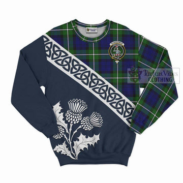 Bannerman Tartan Sweatshirt Featuring Thistle and Scotland Map Unisex - Tartan Vibes Clothing