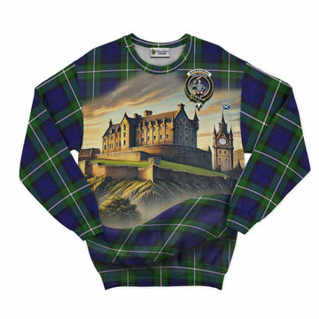 Bannerman Tartan Family Crest Sweatshirt with Scottish Ancient Castle Style Unisex - Tartan Vibes Clothing