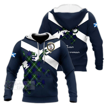 Bannerman Tartan Lion Rampant Knitted Hoodie Proudly Display Your Heritage with Alba Gu Brath and Clan Name Unisex Knitted Pullover Hoodie - Tartan Vibes Clothing