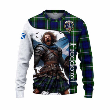 Bannerman Crest Tartan Knitted Sweater Inspired by the Freedom of Scottish Warrior Unisex - Tartan Vibes Clothing