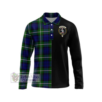 Bannerman Tartan Long Sleeve Polo Shirt with Family Crest and Half Of Me Style Unisex - Tartan Vibes Clothing