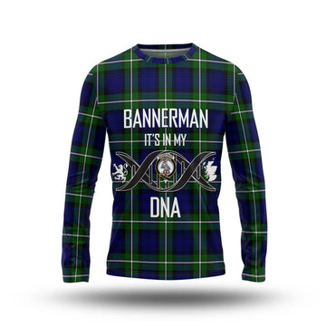 Bannerman Tartan Long Sleeve T-Shirt with Family Crest DNA In Me Style Unisex - Tartan Vibes Clothing