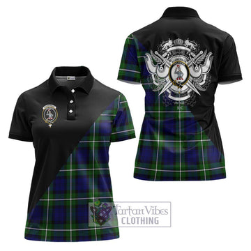 Bannerman Tartan Women's Polo Shirt with Family Crest and Military Logo Style Women - Tartan Vibes Clothing