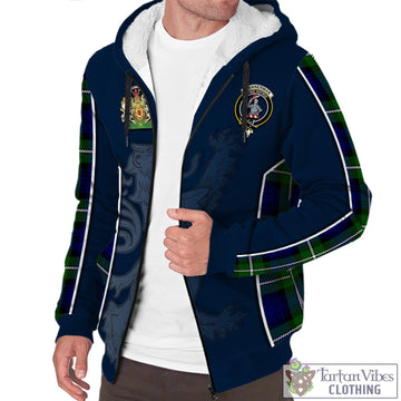 Bannerman Tartan Sherpa Hoodie with Family Crest and Lion Rampant Vibes Sport Style Unisex - Tartan Vibes Clothing