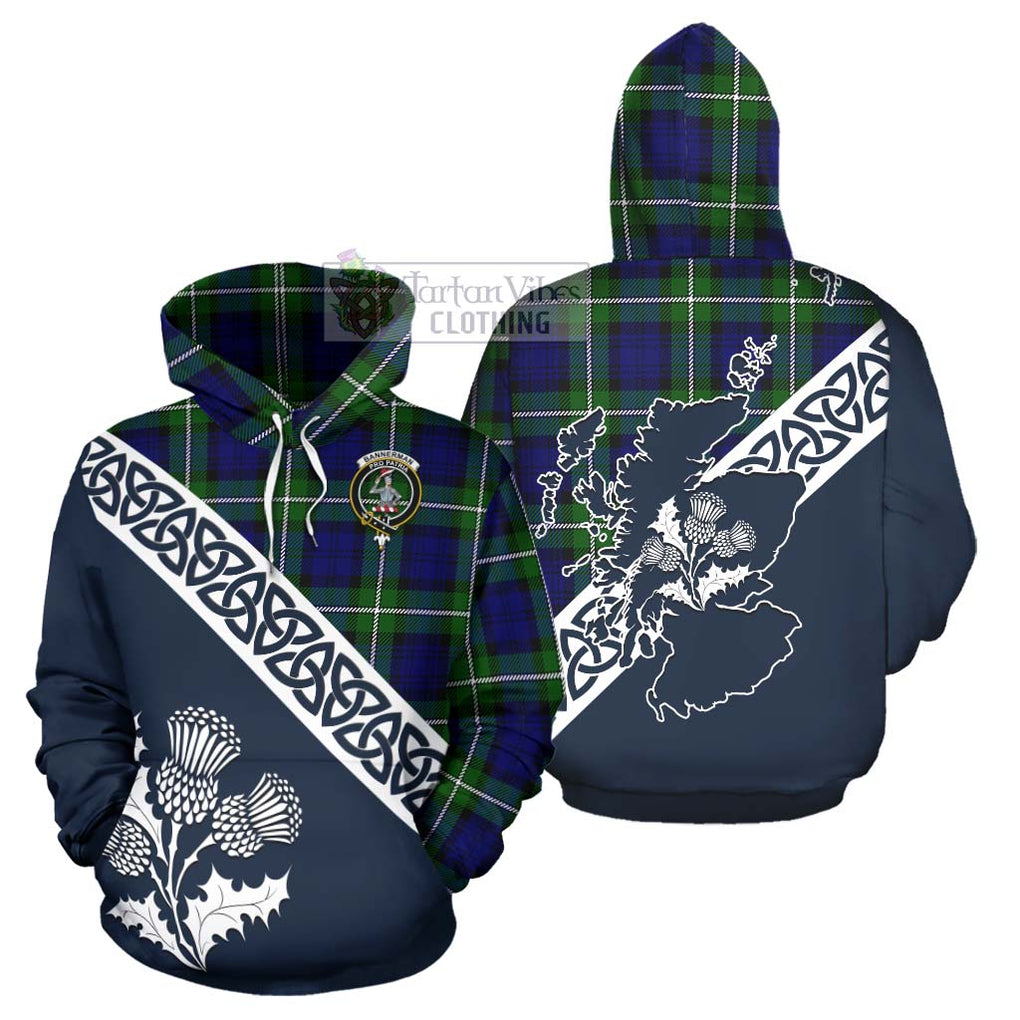 Bannerman Tartan Hoodie Featuring Thistle and Scotland Map Zip Hoodie - Tartan Vibes Clothing