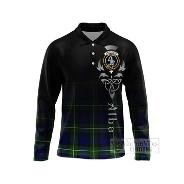 Bannerman Tartan Long Sleeve Polo Shirt Featuring Alba Gu Brath Family Crest Celtic Inspired Unisex - Tartan Vibes Clothing